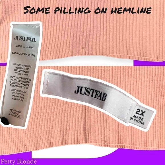 Puff Sleeve Ribbed Sweater Dress Womens Size 2X Pink Knit Long Sleeve JustFab - Picture 6 of 14